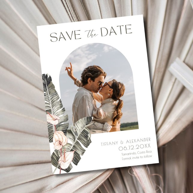 Save The Date Arc tropical Photo Beach Wedding (Tropical Arch Photo Beach Wedding Save The Date)