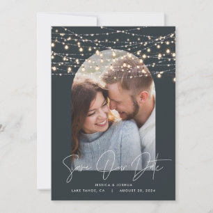 Save The Date Arch 1 chaîne de photo clair script mariage modern