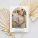 Save The Date Arch moderne Arch Boho Arch avec photo<br><div class="desc">Créez une carte de date unique avec cette arche moderne avec design photo! Ajoutez simplement votre photo et changez le libellé. Modifiez facilement les couleurs de tous les éléments et arrière - plan pour correspondre à votre palette de couleurs !</div>
