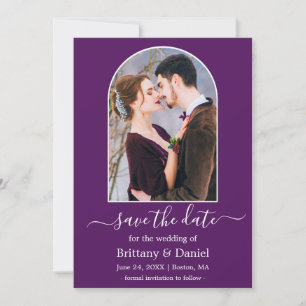 Save The Date Arch moderne Photo Frame Purple