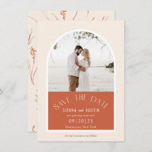 Save The Date Arch moderne Terracotta Mariage Photo enregistrer 