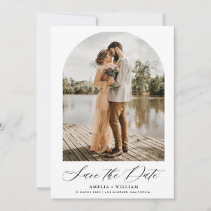 Save The Date arche à la mode mariage script moderne