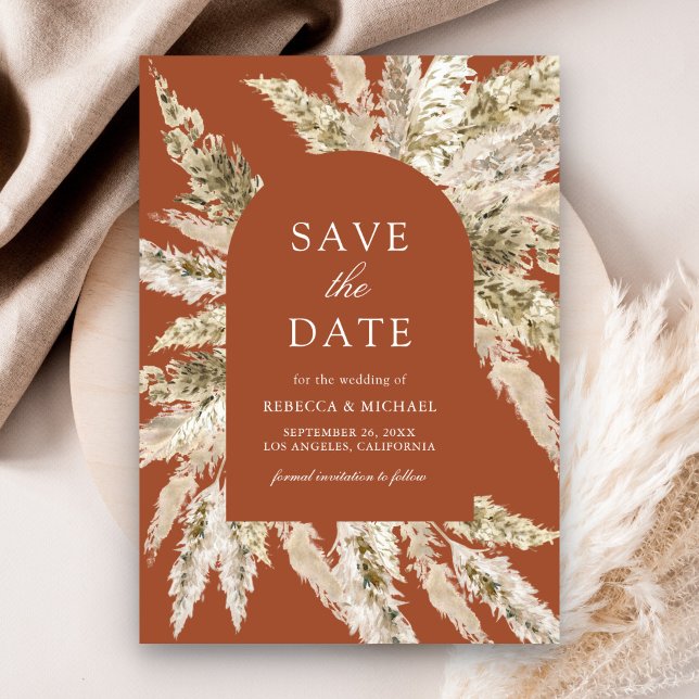 Save The Date Arche de mariage en terre cuite Bohème rustique Pa (Créateur téléchargé)