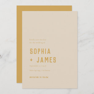 Save The Date Arche géométrique Boho moderne Mariage beige doré