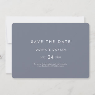 Save The Date Ardoise simple bleu gris horizontal