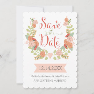 Save The Date Arête de pétoncle Floral Enregistrer la date