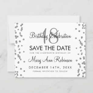 Save The Date Argent Anniversaire Date de sauvegarde Parties sci