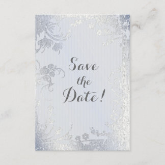 Save The Date Argent Glimmer Floral Enregistrer La Date
