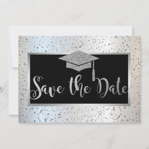 Save The Date Argent Graduation Cap, Confetti Enregistrer La Dat