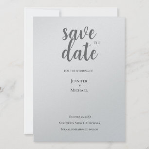 Save The Date Argent Métallisé Minimaliste Moderne Tendance