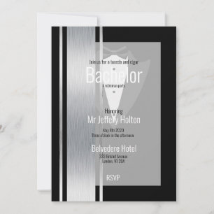 Save The Date Argent, noir & blanc bande enregistrer la date