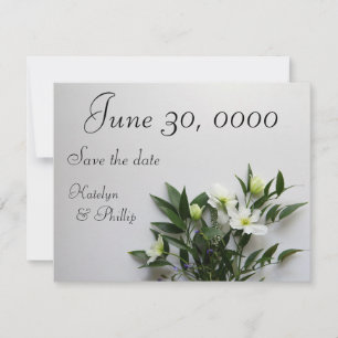Save The Date Arrangement de clématisme blanc