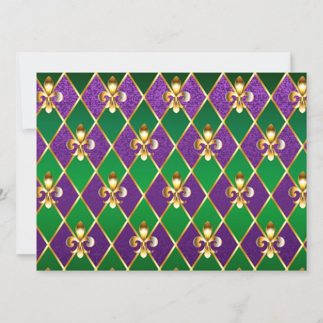 Save The Date Arrière - plan de bijoux Mardi Gras (Devant)
