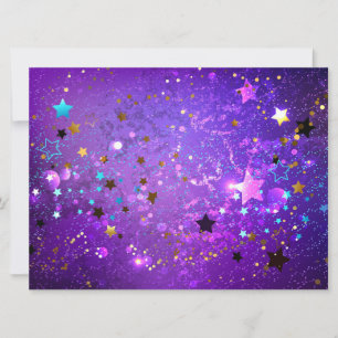 Save The Date Arrière - plan de feuille violet avec étoiles