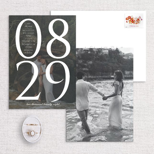 Save The Date Arrière - plan photo moderne Gras Grand Date (Créateur téléchargé)