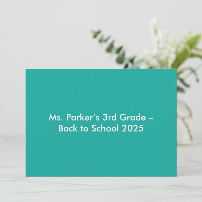 Save The Date Arrière - plan Turquoise plat - Texture de retour  (Debout devant)