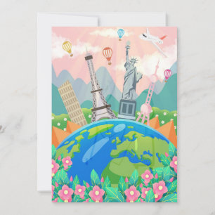 Save The Date Art de voyage Voyage autour du monde