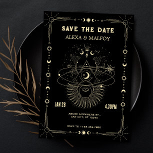 Save The Date Art mystique lune céleste mariage