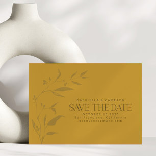 Save The Date Artwork botanique minimaliste Mariage boho jaune
