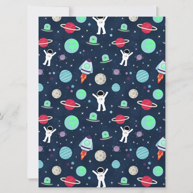 Save The Date Astronautes Planètes Fusées et Aliens (Devant)