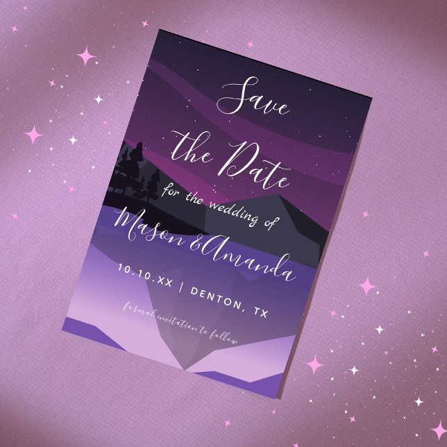 Save The Date Astronomie Ciel Nuit Galaxie Pink Purple Lactée Es (Créateur téléchargé)