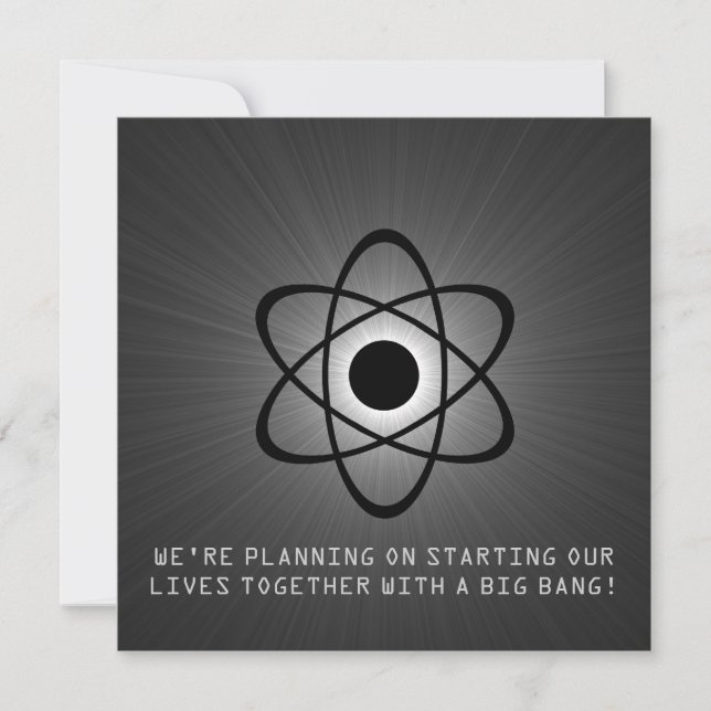 Save The Date Atomique Enregistrer l'Invitation de date, Gris (Devant)