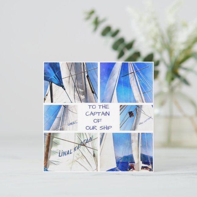 Save The Date Au Capitaine De Notre Navire Voiles Artistiques Bl (Debout devant)