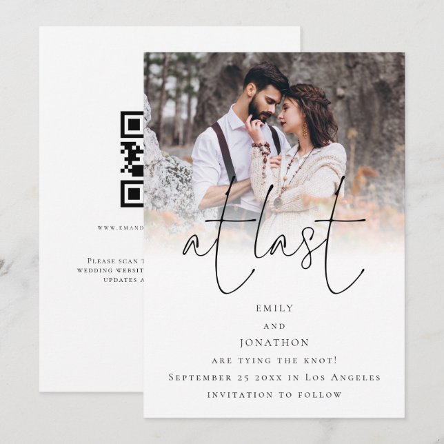 Save The Date Au Dernier script de superposition photo Mariage d (Devant / Derrière)