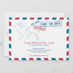 Save The Date Australie Air Mail Wedding Enregistrer La Date