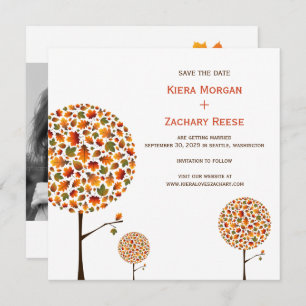 Save The Date Automne Automne Feuilles Arbres Mariage Enregistre