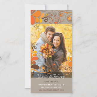 Save The Date Automne Automne Rustique Floral Feuilles Sauver La