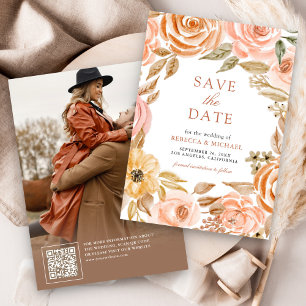 Save The Date Automne Automne Rustique Terme Floral Mariage Phot