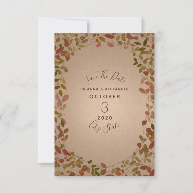 Save The Date Automne Botanique Enregistrer La Date (Devant)