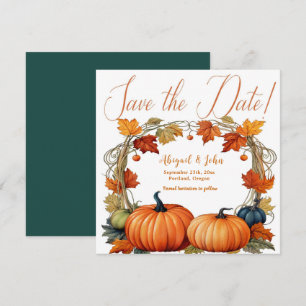 Save The Date Automne Fleurs/Citrouilles Enregistrer la date Ann
