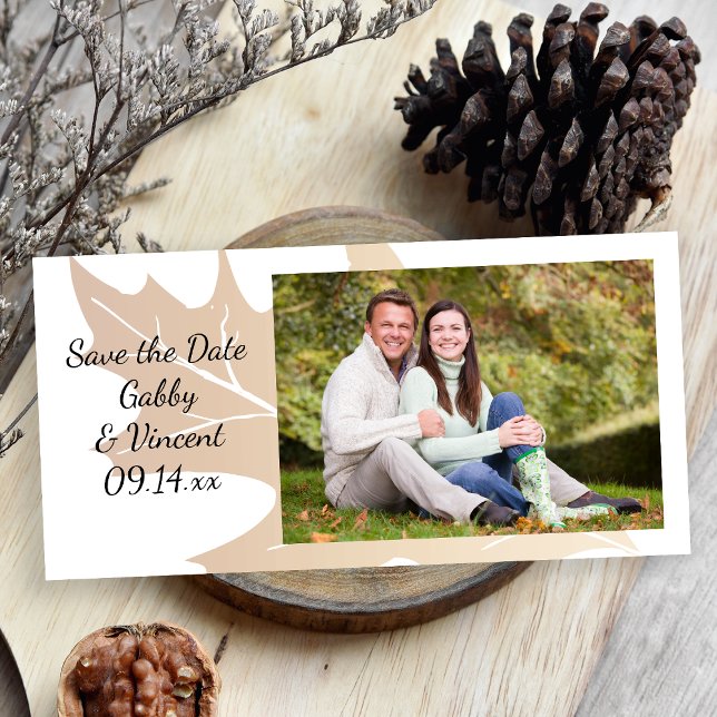 Save The Date Automne Oak Leaf Wedding Enregistrer la date (Créateur téléchargé)