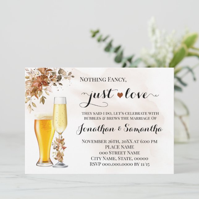 Save The Date Automne Rien De Fancy Just Love Elopement Invitati (Debout devant)