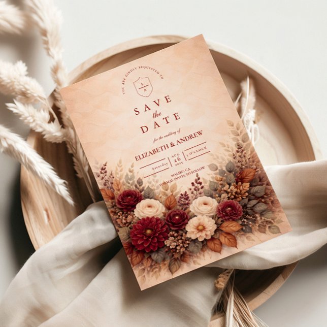 Save The Date Autumn Garden Floral Wedding (Créateur téléchargé)