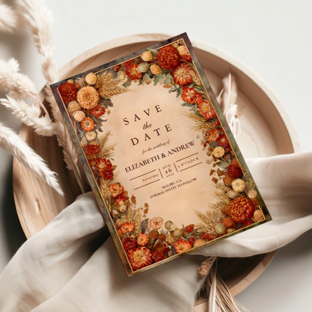 Save The Date Autumn Harvest Floral Wedding (Créateur téléchargé)