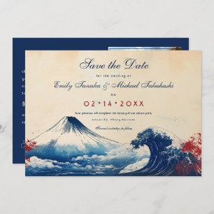 Save The Date Avec la photo Japonesque Harmonie avec Fuji