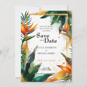Save The Date Avec le code QR Birds of Paradise Bliss