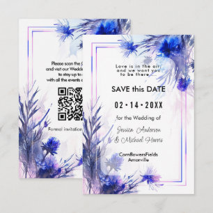 Save The Date Avec le code QR 💙 Cornflower Reverie