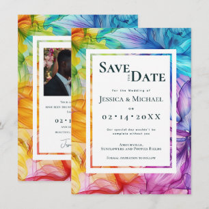 Save The Date Avec photo à l'arrière Ethereal Bloom
