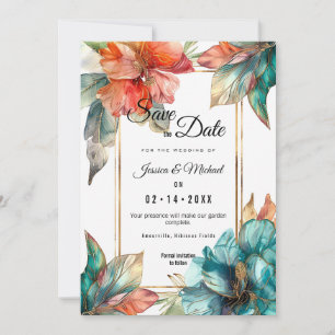 Save The Date Avec photo à l'arrière Hibiscus Serenade Paradise