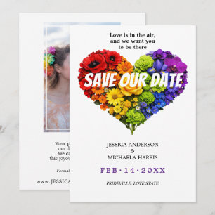 Save The Date 🌈 🐦 Avec photo LGBTQ 🌈 Épanouir Ensemble