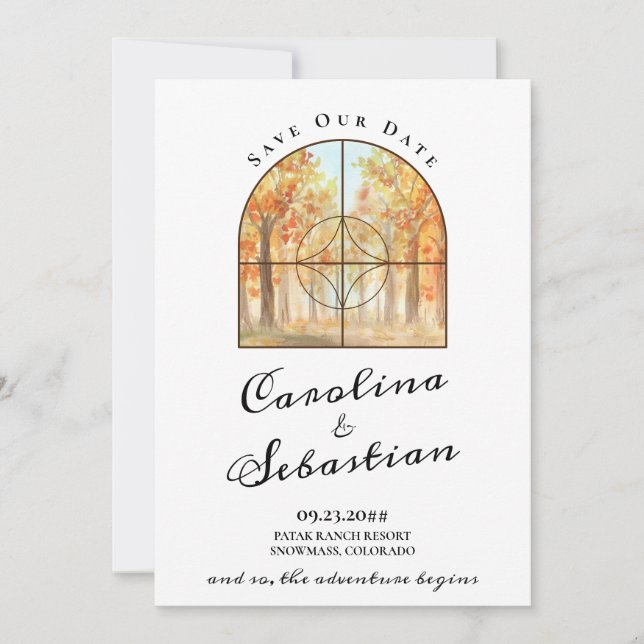 Save The Date Aventure débute mariage de destination dans les mo (Devant)