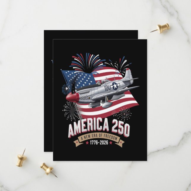Save The Date Avion du 250e anniversaire de l'Amérique (Devant/Arrière en situation)