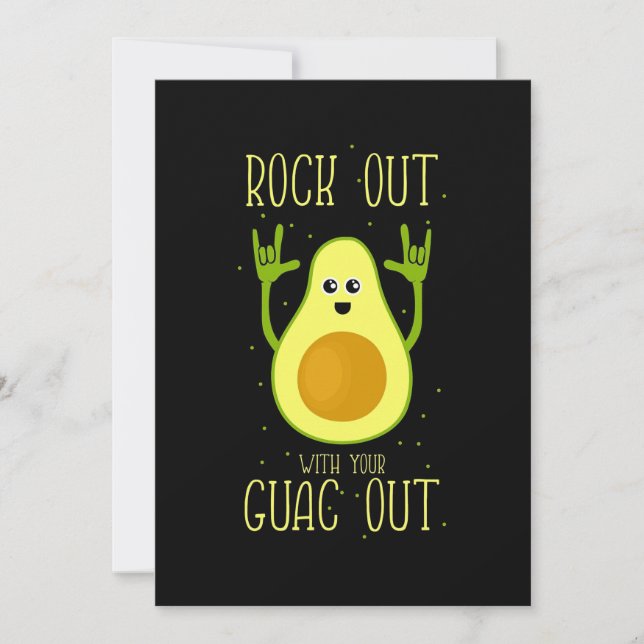 Save The Date Avocado Rock Out Avec Votre Guac Out (Devant)