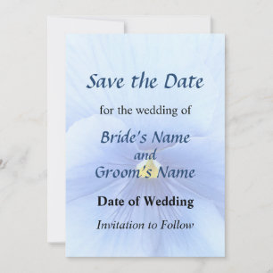 Save The Date Baby Blue Pansy Enregistrer la date