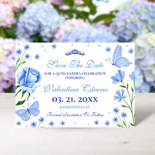 Save The Date Baby Blue Quinceañera 15e anniversaire fête Enregi