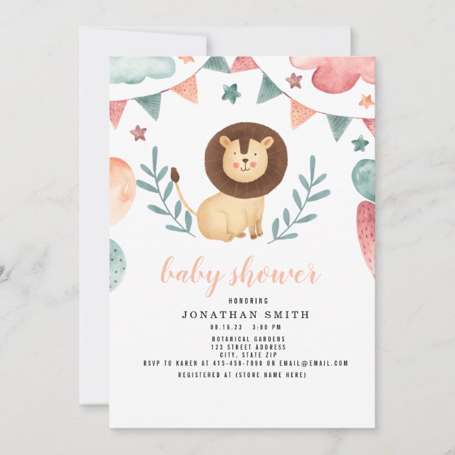 Save The Date Baby shower, Aquarelle (Devant)